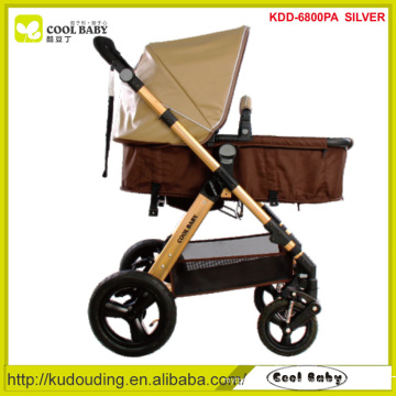 2015 NOUVEAU Poussette bébé de luxe Harnais 5 points Réversible Direction du siège Big Wheel Pram Couleur personnalisée